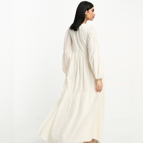 ASOS Design Broderie Crochet Bodice Maxi Bohemian Dress Size 4 - Picture 3 of 11